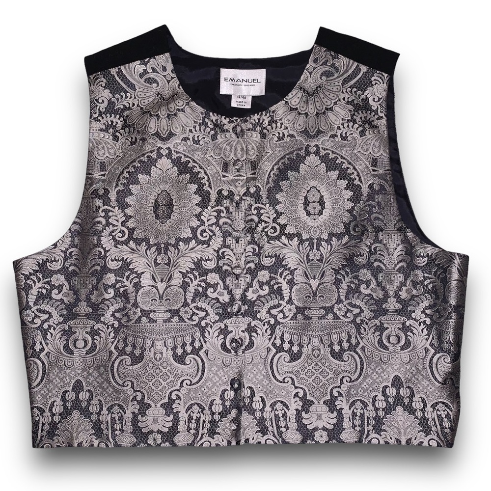 Gorgeous Emanuel Ungaro Silk Vest Jacquard Buttoned Ornate - Picture 4 of 14